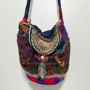 Art by Sid Handmade Tibetan Patchwork Boho Crossbody Bag Mixed Textile Folk